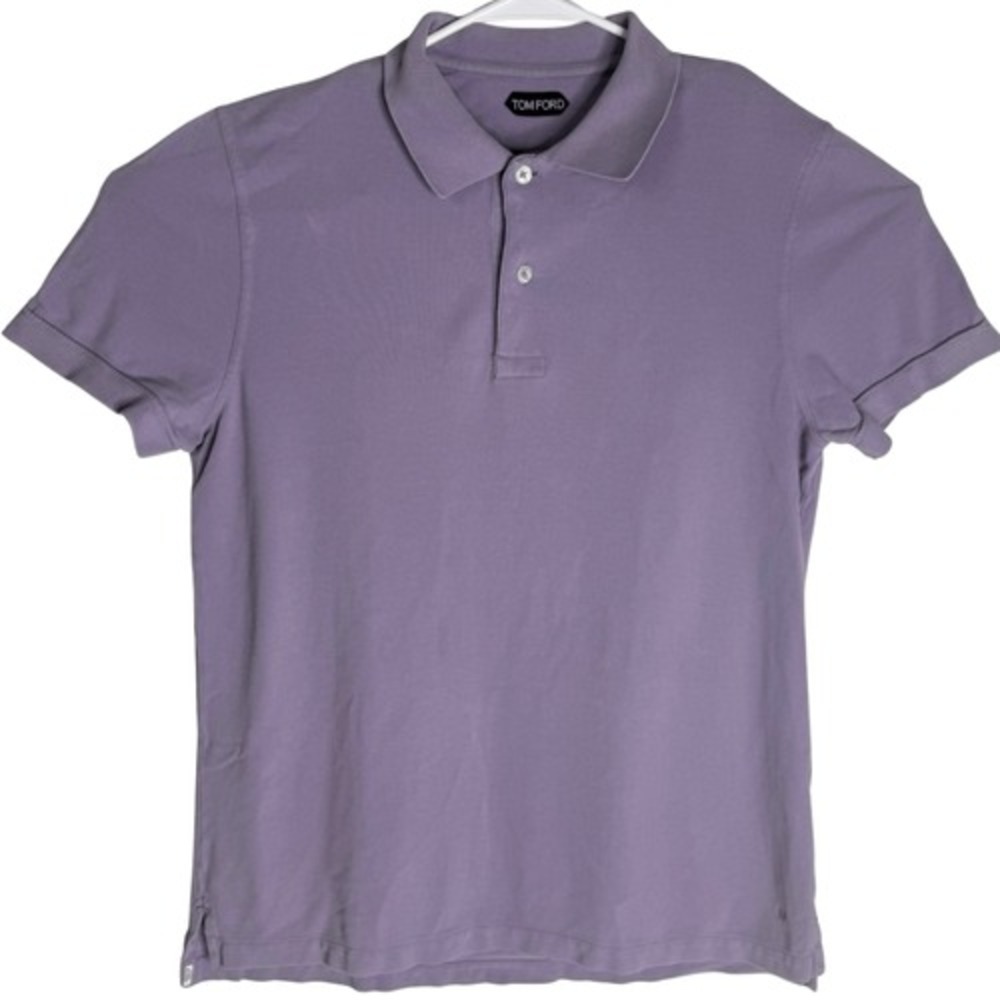 Tom Ford Mens Purple Cotton Pique Short Sleeve Polo Shirt Size 52 L BV266 TFJ982 - Picture 3 of 12